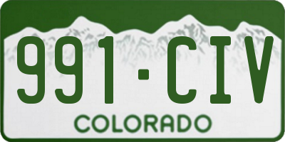 CO license plate 991CIV