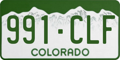 CO license plate 991CLF
