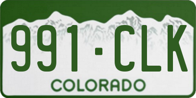 CO license plate 991CLK