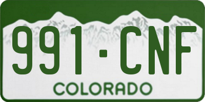 CO license plate 991CNF
