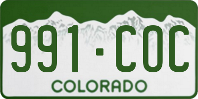CO license plate 991COC