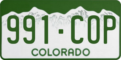 CO license plate 991COP
