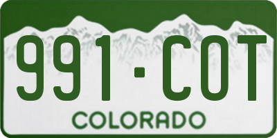 CO license plate 991COT