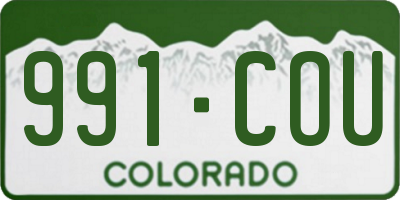 CO license plate 991COU