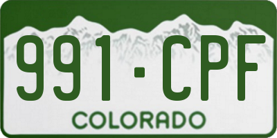 CO license plate 991CPF