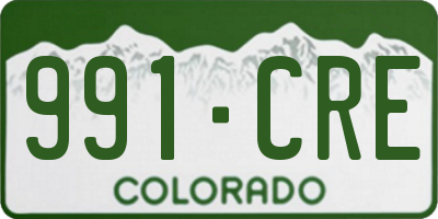 CO license plate 991CRE