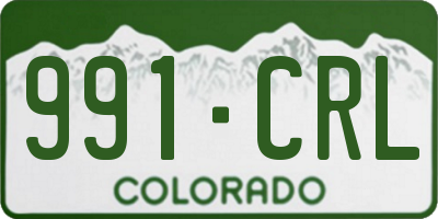 CO license plate 991CRL