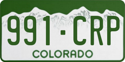 CO license plate 991CRP