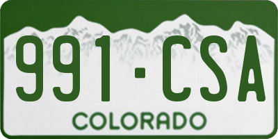 CO license plate 991CSA