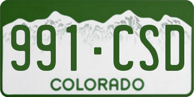 CO license plate 991CSD