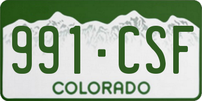 CO license plate 991CSF