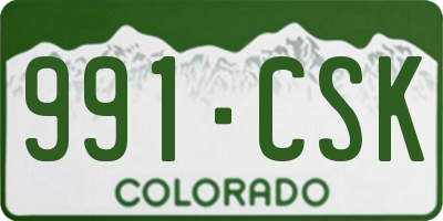 CO license plate 991CSK