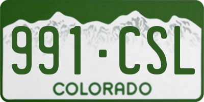 CO license plate 991CSL