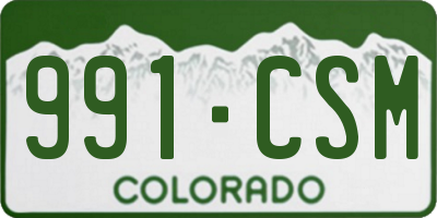 CO license plate 991CSM