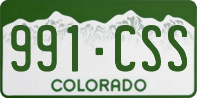 CO license plate 991CSS