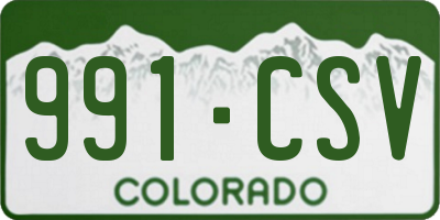 CO license plate 991CSV