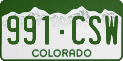 CO license plate 991CSW