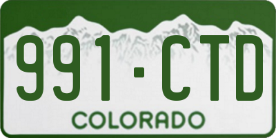 CO license plate 991CTD