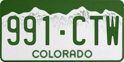 CO license plate 991CTW