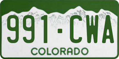 CO license plate 991CWA