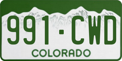 CO license plate 991CWD
