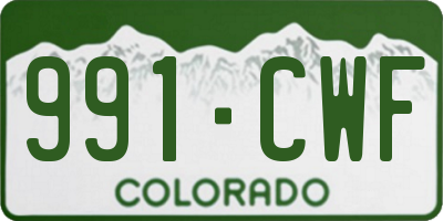 CO license plate 991CWF