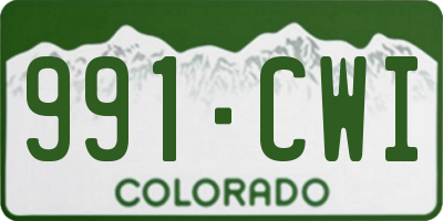 CO license plate 991CWI