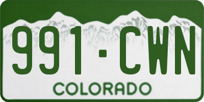 CO license plate 991CWN