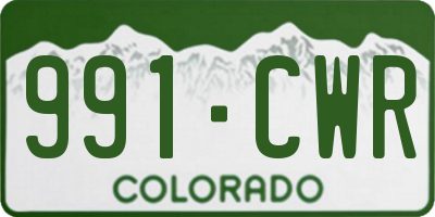 CO license plate 991CWR