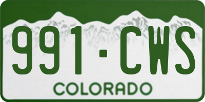 CO license plate 991CWS