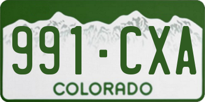 CO license plate 991CXA