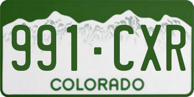 CO license plate 991CXR