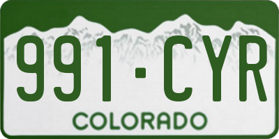 CO license plate 991CYR