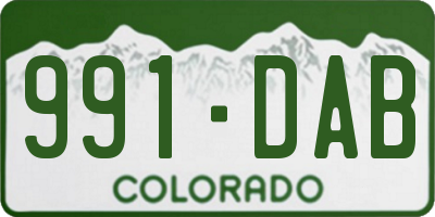 CO license plate 991DAB