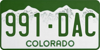 CO license plate 991DAC