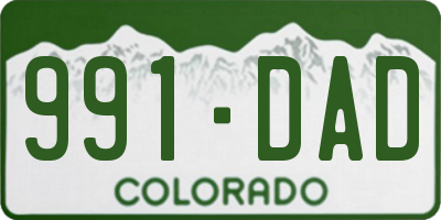 CO license plate 991DAD