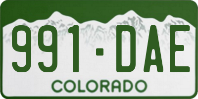 CO license plate 991DAE