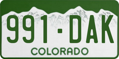 CO license plate 991DAK