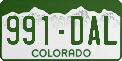 CO license plate 991DAL