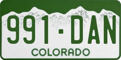 CO license plate 991DAN
