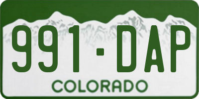 CO license plate 991DAP