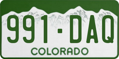 CO license plate 991DAQ