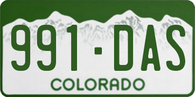 CO license plate 991DAS