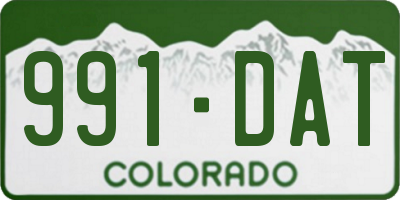 CO license plate 991DAT