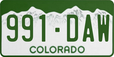 CO license plate 991DAW
