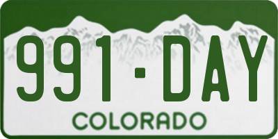CO license plate 991DAY