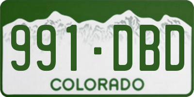 CO license plate 991DBD