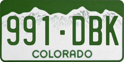CO license plate 991DBK