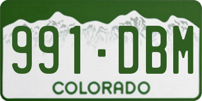 CO license plate 991DBM