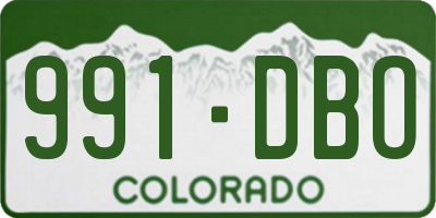 CO license plate 991DBO